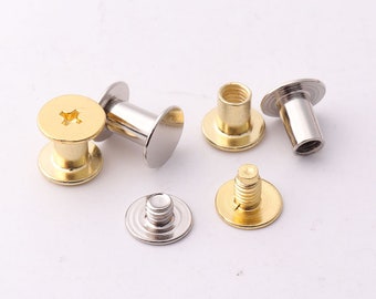20set 9mm Screw rivets Chicago screw Fastening Screws Rivets studs screwed studs Chicago screw stud Button Studs Purse Screws solid screw