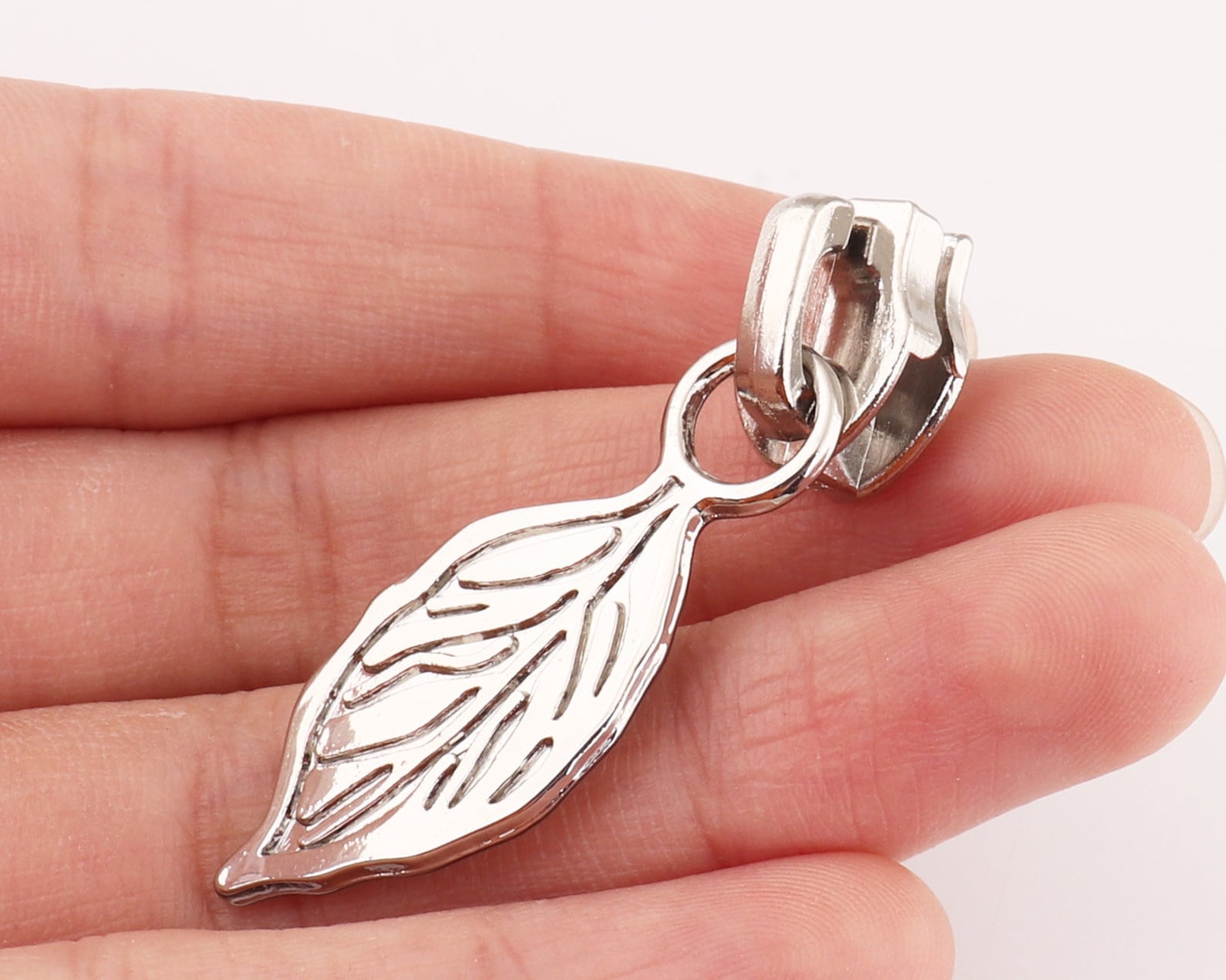 Long Pull Zipper Heads With Leaves Loose Sliders Metal Zipper Etsy