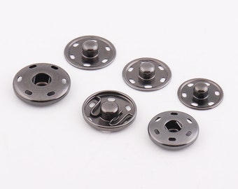 Gunmetal Snap Fastener 21mm 23mm 25mm Gunmetal Snap Buttons Press Stud Leather Craft Closure Fasteners for purse bag clothing