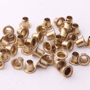 200pcs 5*2*4mm(OD * ID * Height) Gold Eyelets Grommets Round Eyelets Small Eyelets tiny Eyelets Brass Grommets Eyelets