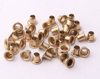 200pcs 5*2*4mm(OD * ID * Height) Gold Eyelets Grommets Round Eyelets Small Eyelets tiny Eyelets Brass Grommets Eyelets