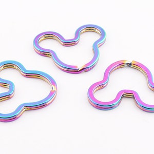 Split Keyrings Rainbow keyring Keychain ring Key fob key ring for key chain Keyring findings