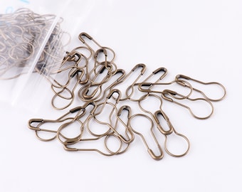 Bronze Safety Pins Sewing Pins Bulb Safety Pins Pear Safety Pins Knitting Pin Removable Stitch Markers 100/500pcs