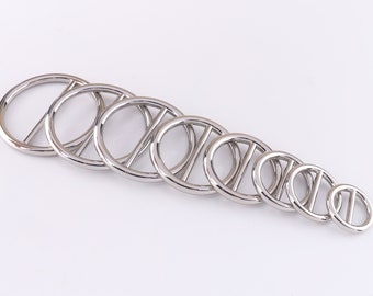 Plata Slider hebilla hebillas cinturón hebilla hebilla hebilla hebilla redondo hebilla de metal para bolsa correa suministros 6pcs