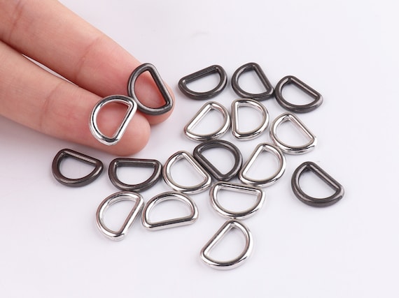 D-Ring With Clip Nickel - By the Pair