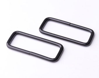 10pcs Gunmetal rectangulaire 1"1/2"inch(38mm) bracelet rectangle Bague anneau boucle Rectangle en métal pour le matériel de sac à main sac ceinture boucle