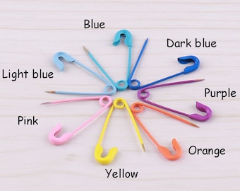 100pcs Colorful Safety Pins 19mm safety pin brooch small safety pins metal safety pins
