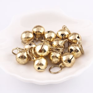 Gold Jingle Bells Sound Bells Christmas Bells  Bells Charm Beads Decorative Bells Christmas Tree decoration 20pcs