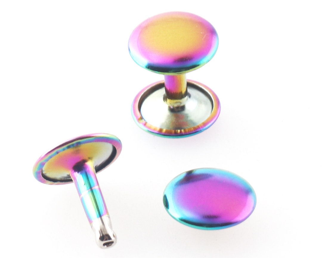 Colorful Rivet 12mm*14mm-double Cap Rivets Rainbow Rivets for Leather and Crafts for ...