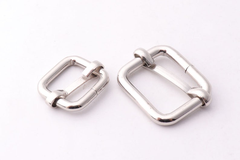 10pcs Silver Adjuster buckle 3/4inch 19mm 1/2inch 13.5mm Belt Buckle Adjustable Slide Buckle Strap buckle Strap slider strap buckle image 2