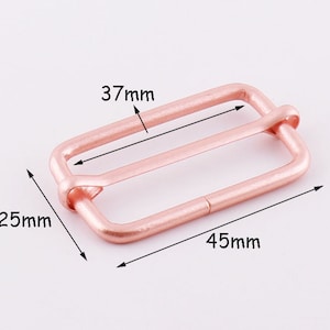 6pcs 1&quot;1/2 inch (37mm) Rose gold Adjuster buckle Adjustable Slide Buckle Strap buckle Strap slider strap adjuster purse hardware