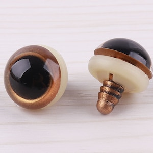 10pcs Plastic Eyes with washers 15mm amigurumi eyes brown Animal Eyes Round safety eye toy eyes crochet doll eye