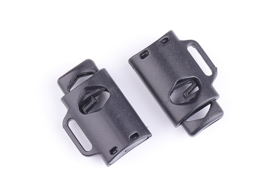12PCS Paracord Cord Lock Stopper Toggle 2 Hole Clamp Adjuster Buckle BLACK~