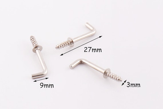 50pcs Screws Silver Screw Hooks Eye Hook Screw Eye Bails Metal