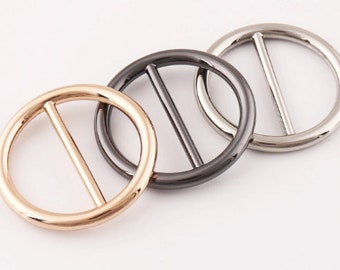 Round Belt Buckle Strap Buckles Slider Adjuster Buckle Strap Slide Buckle Adjuster Slider Buckle for Bags Findings 40mm 4pcs