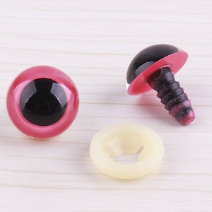 5pair 15mm Pink amigurumi eyes Plastic Eyes Animal Eyes Round safety eye toy eyes crochet doll eye with washers