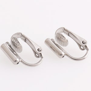 Clip on Earring Earring Clip Converter Non pierced Clip Adapter Ear Clips Earring Adaptor Earring Making Silver 10 pairs