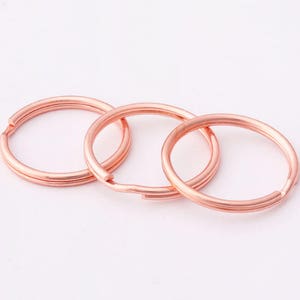 Sale 50pcs 25mm Rose gold Split Keyrings Key fob keyring Key chain split ring Keyring findings