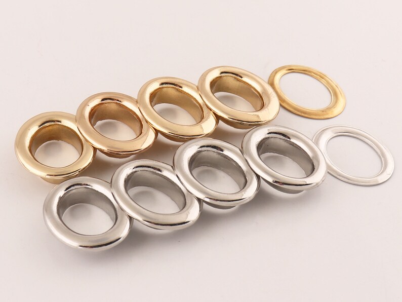 Oval Grommet Eyeletgold/silver Metal Eyelet With Washer 15mm Etsy
