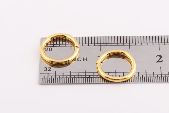 30pcs Gold o rings 1/2inch(13mm) inner Small o-Rings buckles Jewelry  Making Jump Ring for Sewing Straps Purse Rings Strap Rings