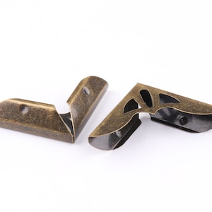 Bronzen Hoekbeschermer metalen boek hoeken album frame hoek uitholling out hoek voor portemonnee/tas/tabel/boek 30mm 16pcs