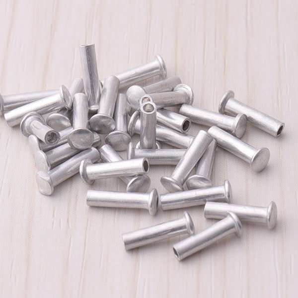 30pcs Silver Rapid Rivet Studs 3mm Rivets Rapid Studs Single Cap Rivets solid rivet tierracast rivets Copper metal Rivets for Leathercraft