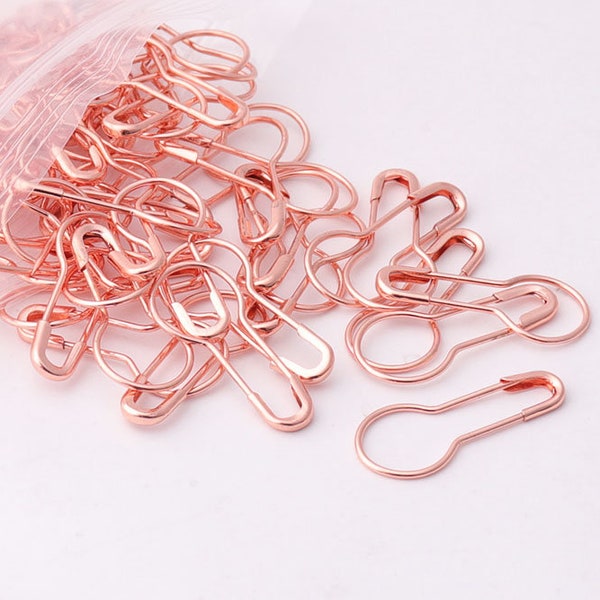100/500pcs Rose gold Safety Pins Coiless Safety Pins Bulb Safety Pins Pear safety pins knitting pin Removable Stitch Markers