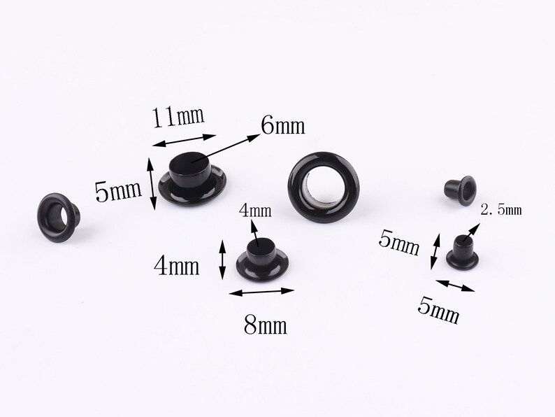 Black Grommet Eyelet 5/8/11mm Eyelets Grommets Metal Grommets Etsy