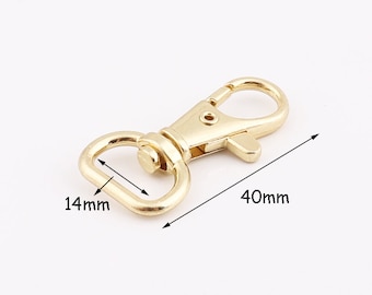 6pcs Swivel hook 1/2"inch(14mm) Gold Swivel Clasps Metal clasp Trigger snap hooks purse hook strap clasp for purse making
