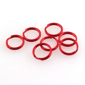 Mini Split Keyrings 10mm/12mm Red Keychain Keyrings Split Key Ring ...