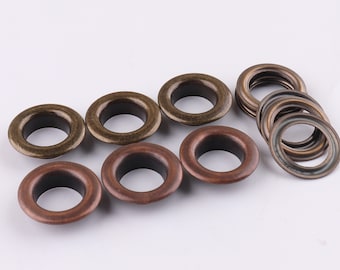 Round Eyelet Grommets with Washer Brass Grommets Eyelets Metal Eyelets Copper and Bronze Color For Bag/Shoes Leather 20sets