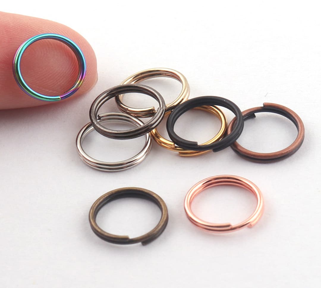 100pcs 10mm Silver Rose Gold Rainbow Jump Rings Double Loops Bulk Jump ...