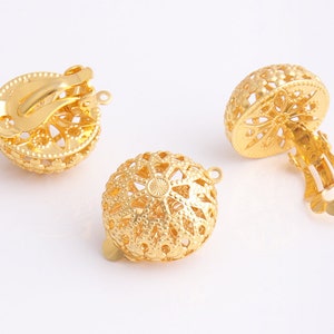 6pairs Hollow clip on earring Gold Earring Clips earrings Clip On Ear Wires earring clip adaptor adapter earring findings