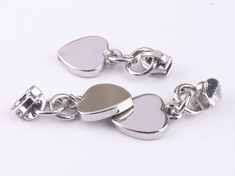 Charm Zippers zipper Pull With Heartshaped Pendants Metal Etsy Australia