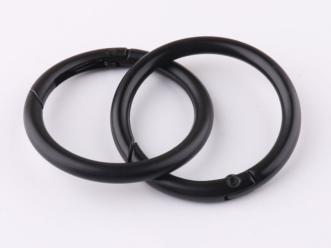 Spring Gate Round Ring Spring Gate Ring,38mm (1 1/2'') Round Spring Snap Hooks Gate Ring Black ...