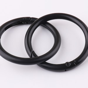 Spring Gate ring,38mm (1 1/2'') Round Spring Snap Hooks Gate Ring black push gate o ring 6pcs