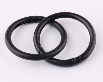 Spring Gate ring,38mm (1 1/2'') Round Spring Snap Hooks Gate Ring black push gate o ring 6pcs