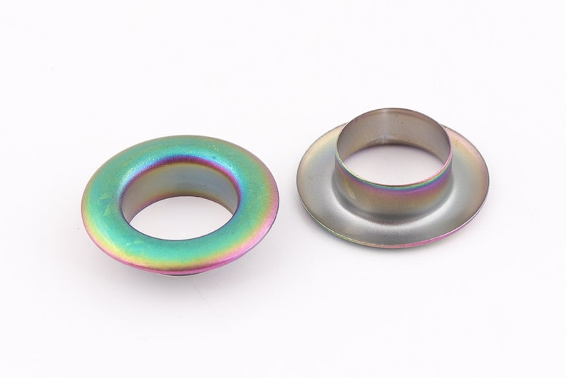 Grommets Eyelets Metal eyelets For Bead Cores Clothes Leather 10set Rainbow Eyelet Grommets with washer 23*13*6.5mm OD*ID*height