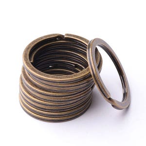 10pcs Bronze Split Key Ring 30mm Large Split Rings Round Split Key Ring Flat Keyring Split Keyring Findings