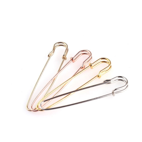 10pcs Rose gold/Light gold/silver/gold Jumbo Safety Pins  Large Safety Pins/ 85mm Mix and Match Colors Great for storing Zippers