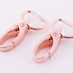 6pcs Rose gold Swivel Clasp 3/4&quot;inch(19mm) Swivel Hook Push Gate Snap hook Purse hook swivel Lobster clasp purse clasp