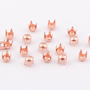 200pcs Dome Nailheads Spots Rose gold Nailhead studs round rivet studs Metal Studs Nailheads Spikes prong studs