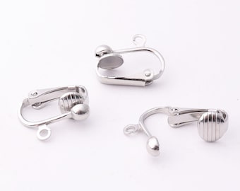 6Paare Silber Clip auf Ohrring Metall Ohrring Clip Konverter nicht durchbohrt Clip Adapter Ohr Clips Clip Ohrring Adapter