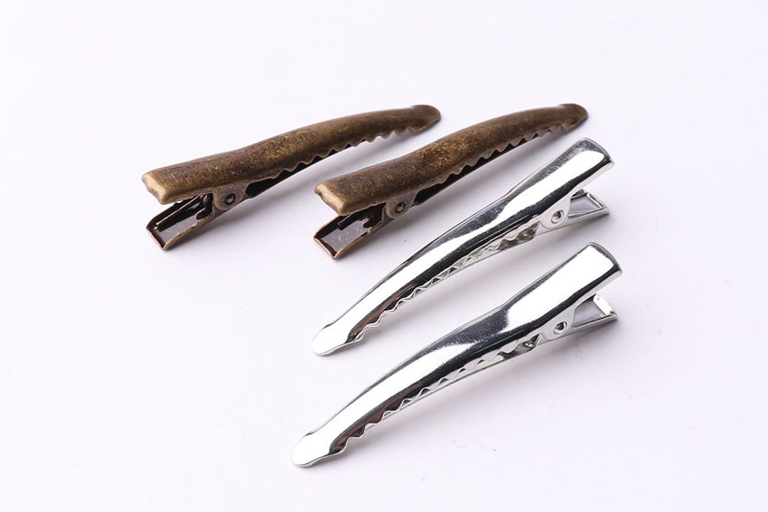 20pcs Hair Clips Clips With Teeth Hair Clips Crocodile Clips Silver