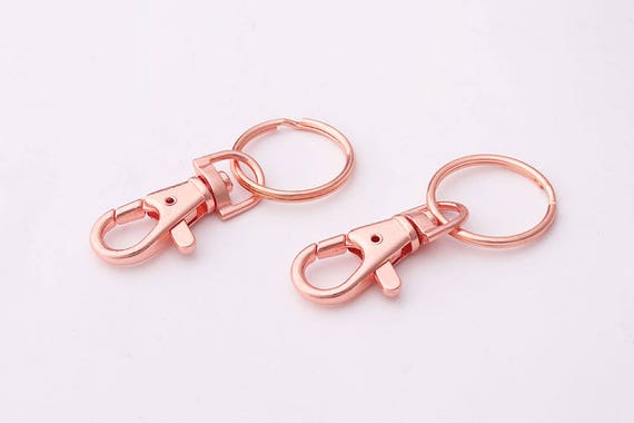 10PCS Metal Keyring Small Lobster Detachable Swivel Clasps Key Chain for Key Split Ring Craft Hobby Jewelry Keychain Making Accessory Crafting Supplies Gold/Rose Gold 