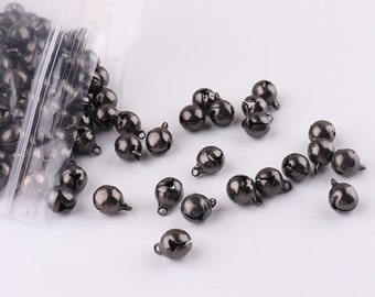 Gunmetal Jingle Bells Charm Beads 8mm cloches d'ornement cloches d'ornement cloches son cloches cloches décoratives cloches jingle cloches pour l'artisanat 50pcs