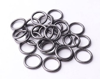 30pcs schwarz-O-Ringe 3/8"(9mm) o-Ring-Runde Ringe Metall O-Ringe-Anschluss Handtasche Handtasche Leder Handwerk Hardware