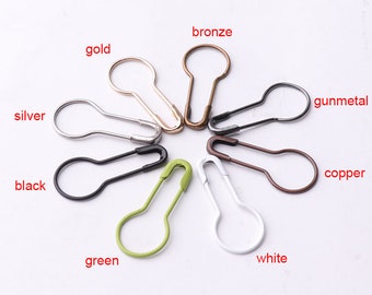 100pcs Safety Pins Coiless Safety Pins Bulb Safety Pins Pear safety pins knitting pin Removable Stitch Markers