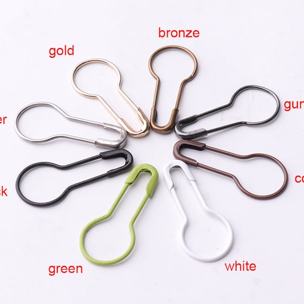 100pcs Safety Pins Coiless Safety Pins Bulb Safety Pins Pear safety pins knitting pin Removable Stitch Markers