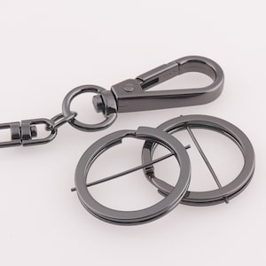 Keychain Key Ring With Lobster Swivel Clasps Snap Clip Hook, Key Ring, Split Rings Key Ring Bulk Gunmetal 10pcs